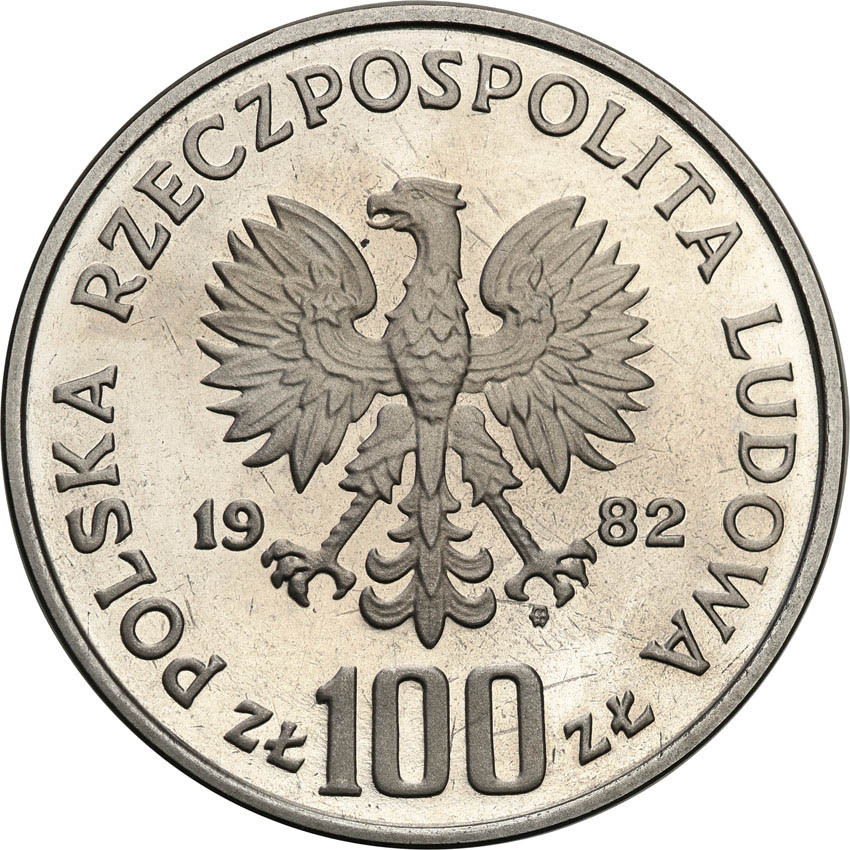 PRL. PRÓBA Nikiel 100 złotych 1982 Bociany